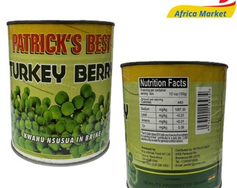 2 cans of Patrick's Best Turkey Berry in Brine - Kwahu Nsusua - Canned African Berries