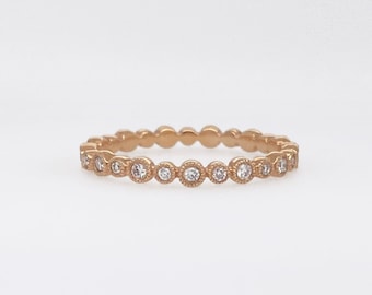 18K Rose Gold Diamond Mini Ring