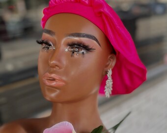 Pink Satin Bonnet