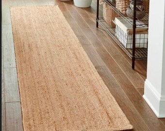 Natural Jute Runner Rug, Jute Runner Rug, Non Slip Rug, Natural Fibers, Beautiful Rug, Reversible Rug, Hallway Rug, Kitchen Rug