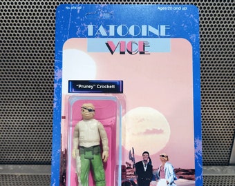 Tatooine Vice "Pruney" Crockett Star Wars Parody Custom Carded Vintage Kenner Prune Face Action figure from ROTJ