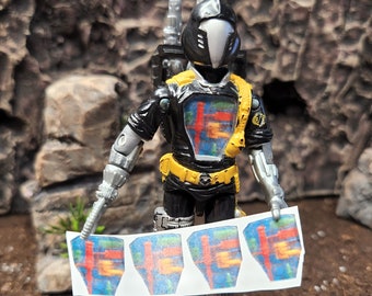 Pegatinas de pecho GI Joe B.A.T.: Calcomanías de repuesto 2D (x4)