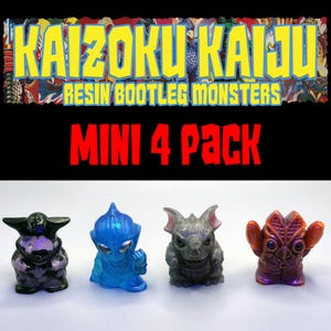 Kaizoku Kaiju – 1.5&quot; mini Bootleg Resin Monster Figure 4 Pack - v3
