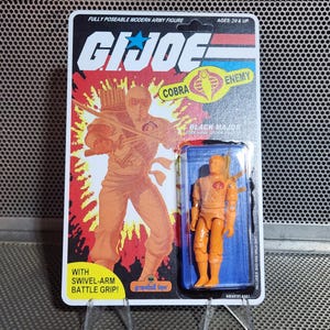 GI Joe Custom Black Major Storm Shadow - Prototype Orange Carded Action Figure