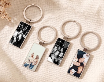 Personalized Photo Keychain, Any Picture Keyring 2 Sides, Anniversary Gift, Wedding Gift for Him Her, Unique Photo Gift, Memorial Keychain