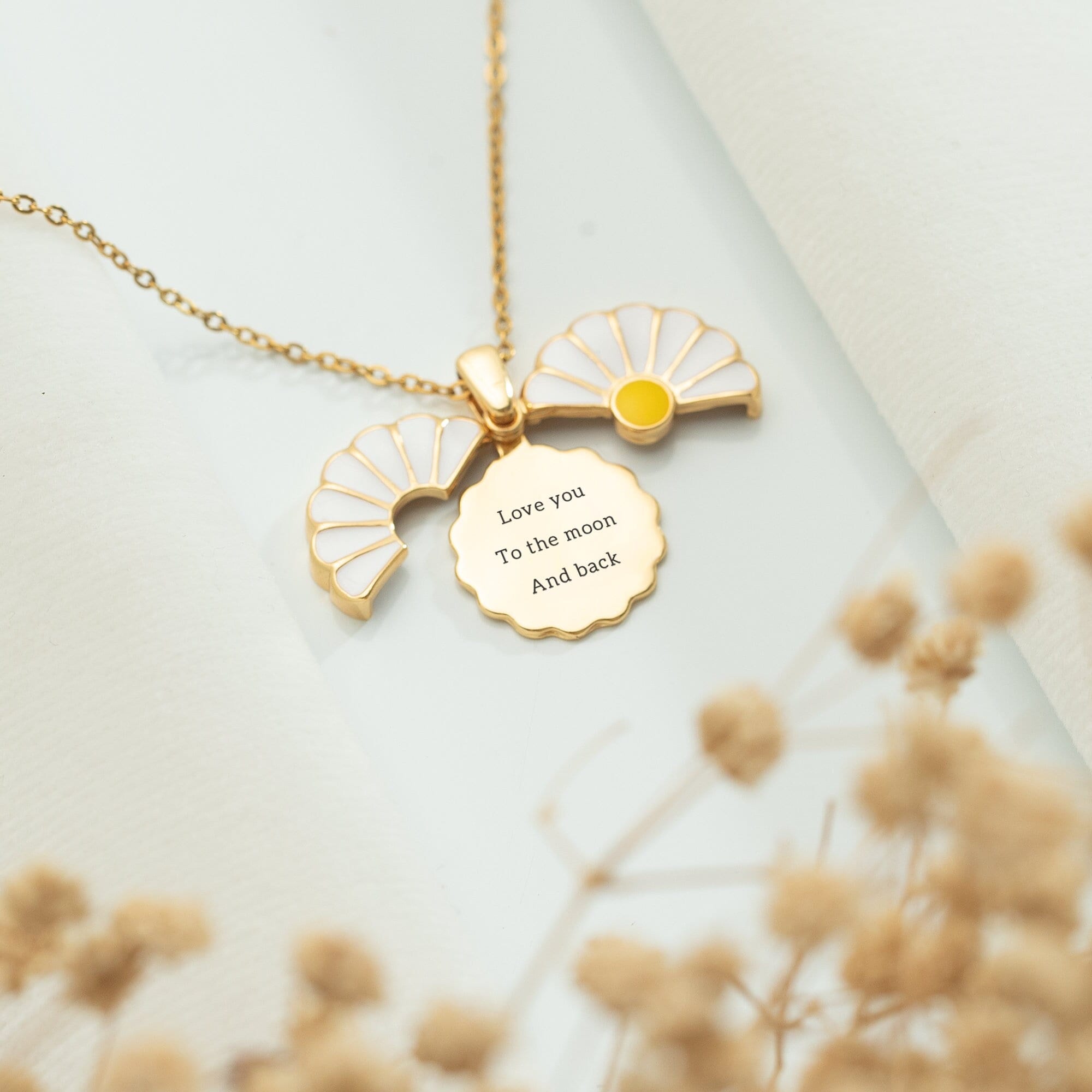 Hidden Secret Message Daisy Necklace,custom Daisy Necklace,engraved ...