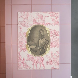 Phillis Wheatley Poster: Toile Pink Pattern Wall Art Print Black Art Vintage Antique Black Woman Historical Rococo