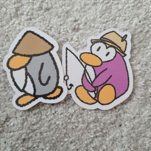 Aesthetic kawaii meme club Penguin sticker y2k