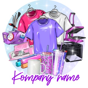 Portrait de logo d'entreprise, création de logo de gobelet, logo d'artisan de Cricut, logo de bande dessinée, logo personnalisé, logo de presse de la chaleur, logo de gobelet, logo de chemise