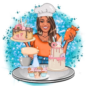 Baker Logo, Cartoon Portrait, character logo, logo Portrait, Professional Logo, Caricature Logo, Business Avatar, Custom Logo, Cartoon Logo