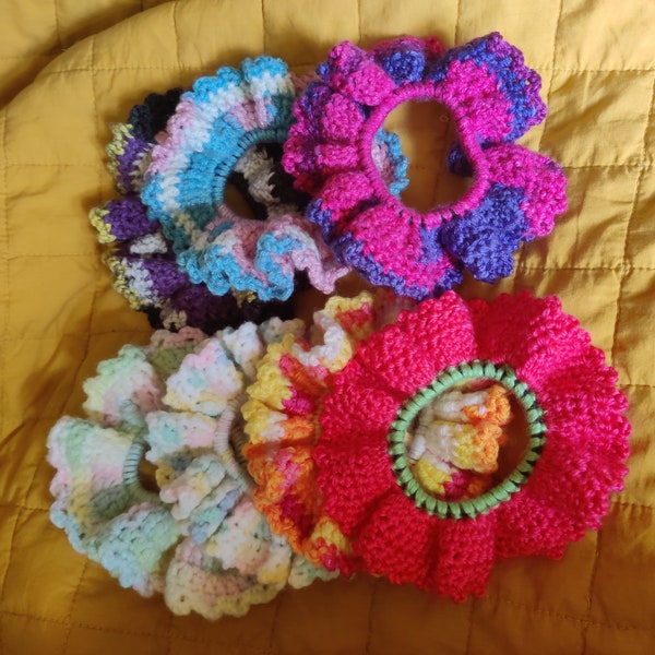 Crochet Scrunchies, LGBTQ Pride, Floral colors, Rainbow Cute Items, Lolita Fashion Accesory