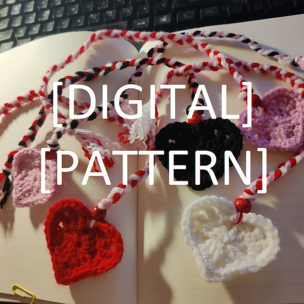 Sweetheart Bookmarks PDF Crochet Pattern, Instant Digital Download, DIY Romantic Gift