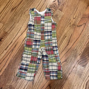 Kelly's Kids Toddler Boys Patchwork Madras Romper Jon Jon Size 2 Preppy