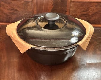 Cousances France Cast Iron Dutch Oven 29cm Black Enamel NIB Vintage Le Creuset