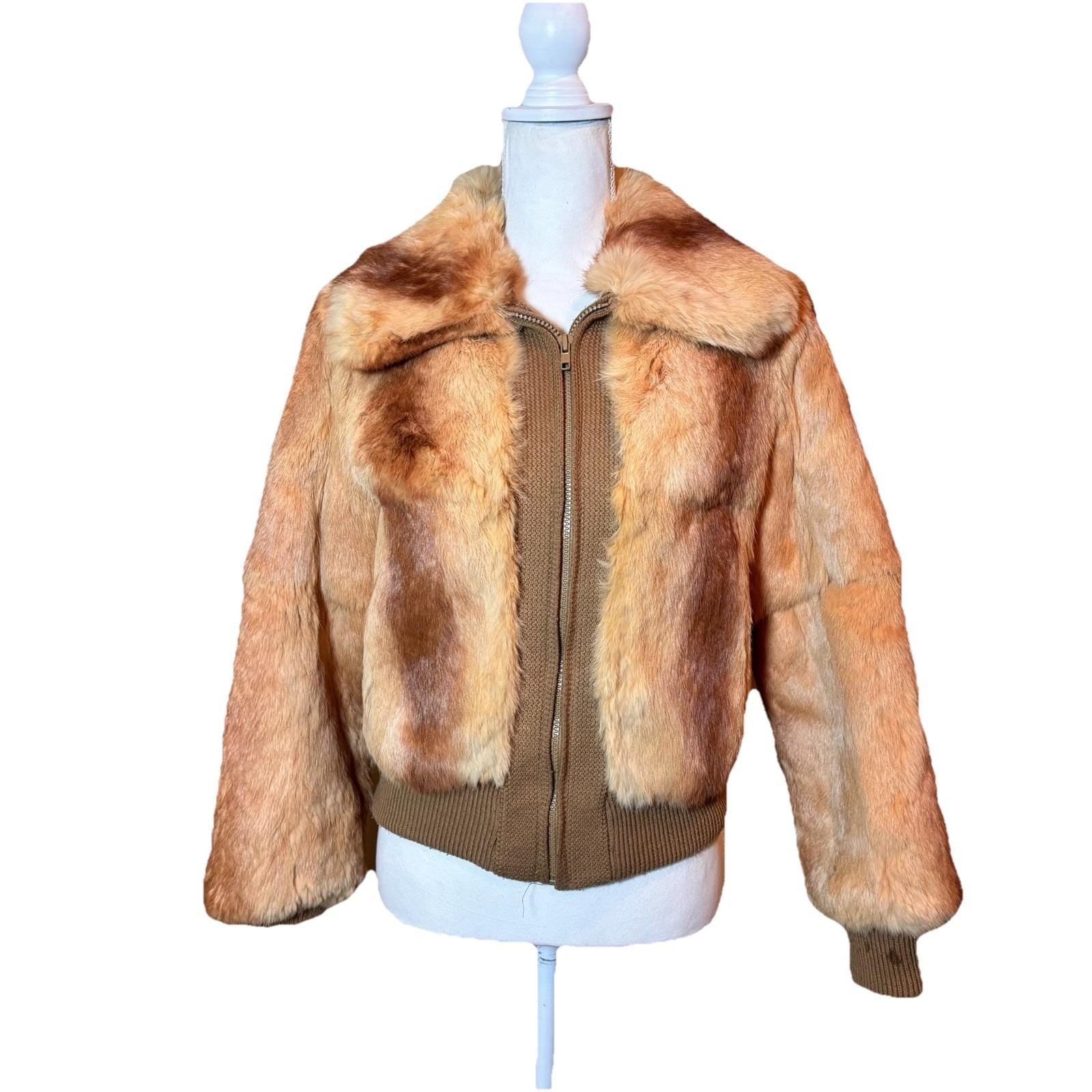Vintage Rabbit Fur Bomber Jacket - Etsy