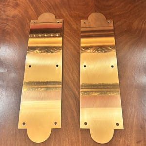Par de placas de empuje para puerta Baldwin de latón macizo de 12", acabado vintage 030 No.2266 Nuevas