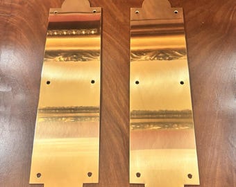 Pair Baldwin Solid Brass Door Push Plates 12" Vintage Finish 030 No.2266 New