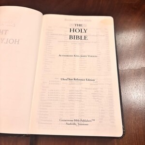 Holy Bible KJV UltraThin Reference Concordance Black Bonded Leather Holman 1999 image 7