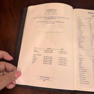 Holy Bible KJV UltraThin Reference Concordance Black Bonded Leather Holman 1999 image 8
