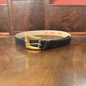 Vtg. Anne Klein II for Oroton Leather Belt Two-Tone Ribbed Buckle S  28.5-32.5 Anne Klein | Accessories | Vintage Anne Klein For Oroton  main image 3