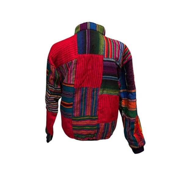 Vintage Guatemalan Patchwork Jacket Large Colorfu… - image 2