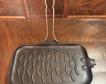 Sartén parrilla de hierro fundido Le Creuset de 18x4 pulgadas para barbacoa, para estufa, estilo vintage, fabricada en Francia.