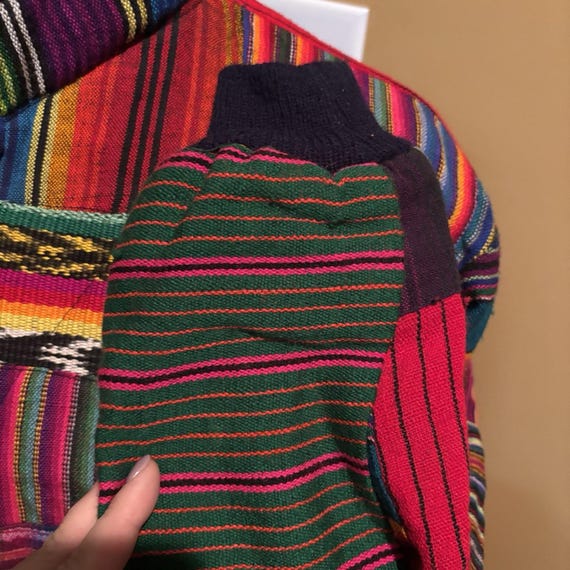 Vintage Guatemalan Patchwork Jacket Large Colorfu… - image 4