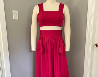 Two Piece Pant and Crop Top Set / Palazzo Pants / High Waist Wide Leg Pant with Matching Top