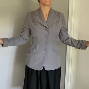 Vintage 1940s Peplum Wool Suit Jacket / Blazer