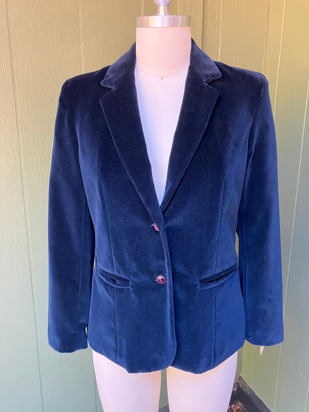 Vintage 80’s Blazer with Velvet Lapel main image 1