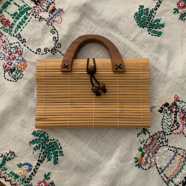 Bamboo Bag with Wood Handles