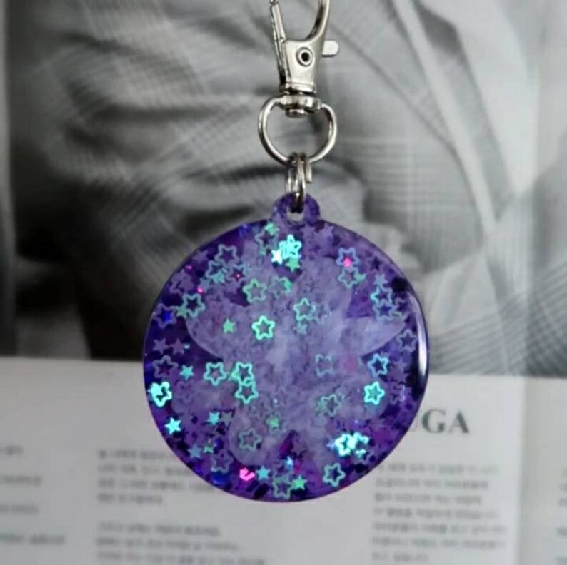 BTS Permission to Dance Confetti Resin Keychain Etsy