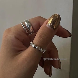 925 Sterling Silver Bold Eternity Ring, Stackable Ring, Statement Ring