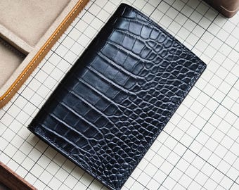 Personalized Alligator Leather Passport Holder