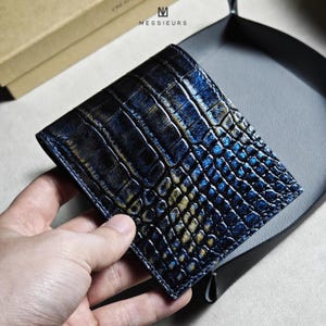 Personalisierte Brieftasche Alligator,Gravur Brieftasche,Leder Brieftasche,Freund Geschenk für Männer,Geschenk für Ihn,Valentinstaggeschenke,Weihnachtsgeschenke