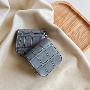 Cartera de piel de cocodrilo con cremallera/Regalos para ella/regalos para mujeres/regalos de cumpleaños para hombres/mujeres/regalo para el Día de la Mujer