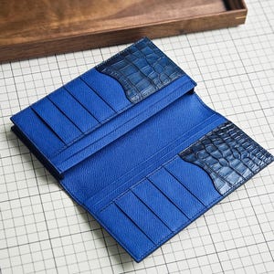 Personalisierte Alligator Leder Lange Brieftasche, Weihnachtsgeschenk, Valentinstag Geschenke / Geschenke für sie / ihn