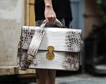 Himalaya Leather Briefcase: Alligator Men's Bag ,Custom-made bags