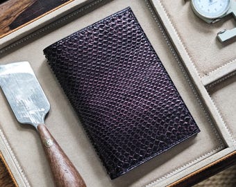 Personalized Python Leather Passport Holder -  Custom Cover