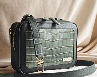 Leather bags Alligator , men's bags, high-class handmade bags, modern bags