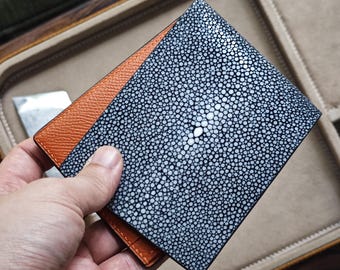 Black Stingray Leather bifold Wallet: Men's wallet