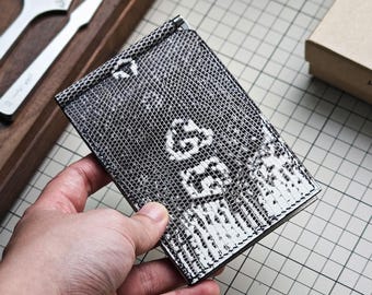 Personalized Lizard Leather Money Clip Wallet : gift for him / gift for dad /birthday gift