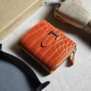 Portefeuille personnalisé en cuir d'alligator, portefeuille gravé, cadeaux pour maman, cadeaux pour elle, cadeaux d'anniversaire, cadeaux pour occasions spéciales