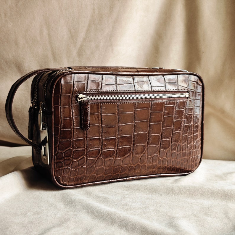 Leather Clutch Golf Alligator , men's Clutch, high-class handmade Clutch, modern bags image 2