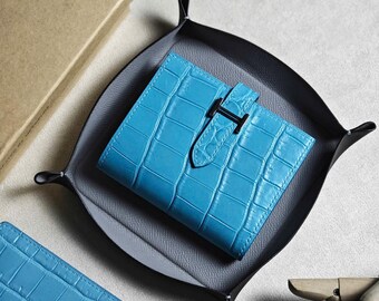 Personalized Alligator Leather Wallet: Engraved Women's Bifold christmas gifts, birthday gifts, gifts for parents