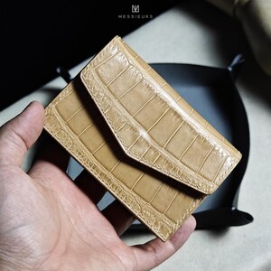 Personalisierter Alligator Kartenhalter Brieftasche, Brieftasche für Frauen / Männer, Leder Brieftasche, Geschenk für sie / ihn, Freundin Geschenk
