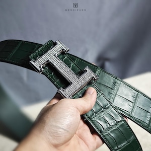 Men&#39;s Alligator leather belt, Handmade leather belt, Classic belt for men, personalized belt for men / gift for men / Birthday gifts