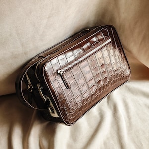 Leather Clutch Golf Alligator , men's Clutch, high-class handmade Clutch, modern bags image 1