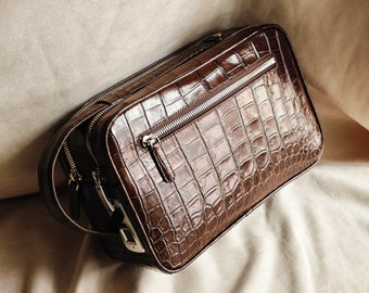 Leather Clutch Golf Alligator , men's Clutch, high-class handmade Clutch, modern bags