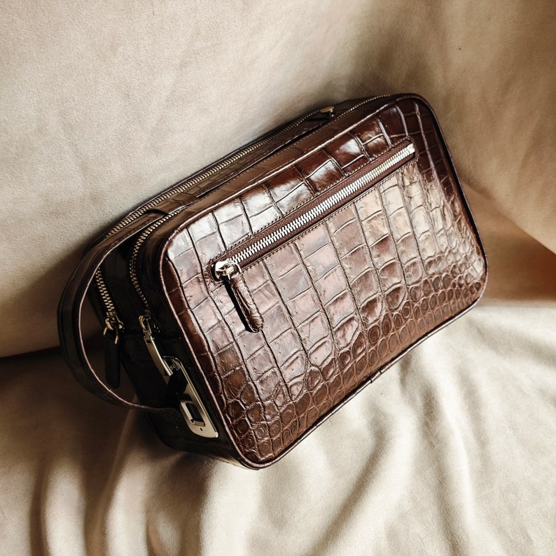 Leather Clutch Golf Alligator , men's Clutch, high-class handmade Clutch, modern bags image 1